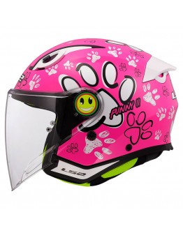 LS2 OF622 Funny II Kid Paws Gloss Pink